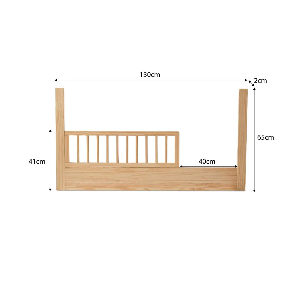 Addison Cot Toddler Bed Half Frame - Natural - Image 7