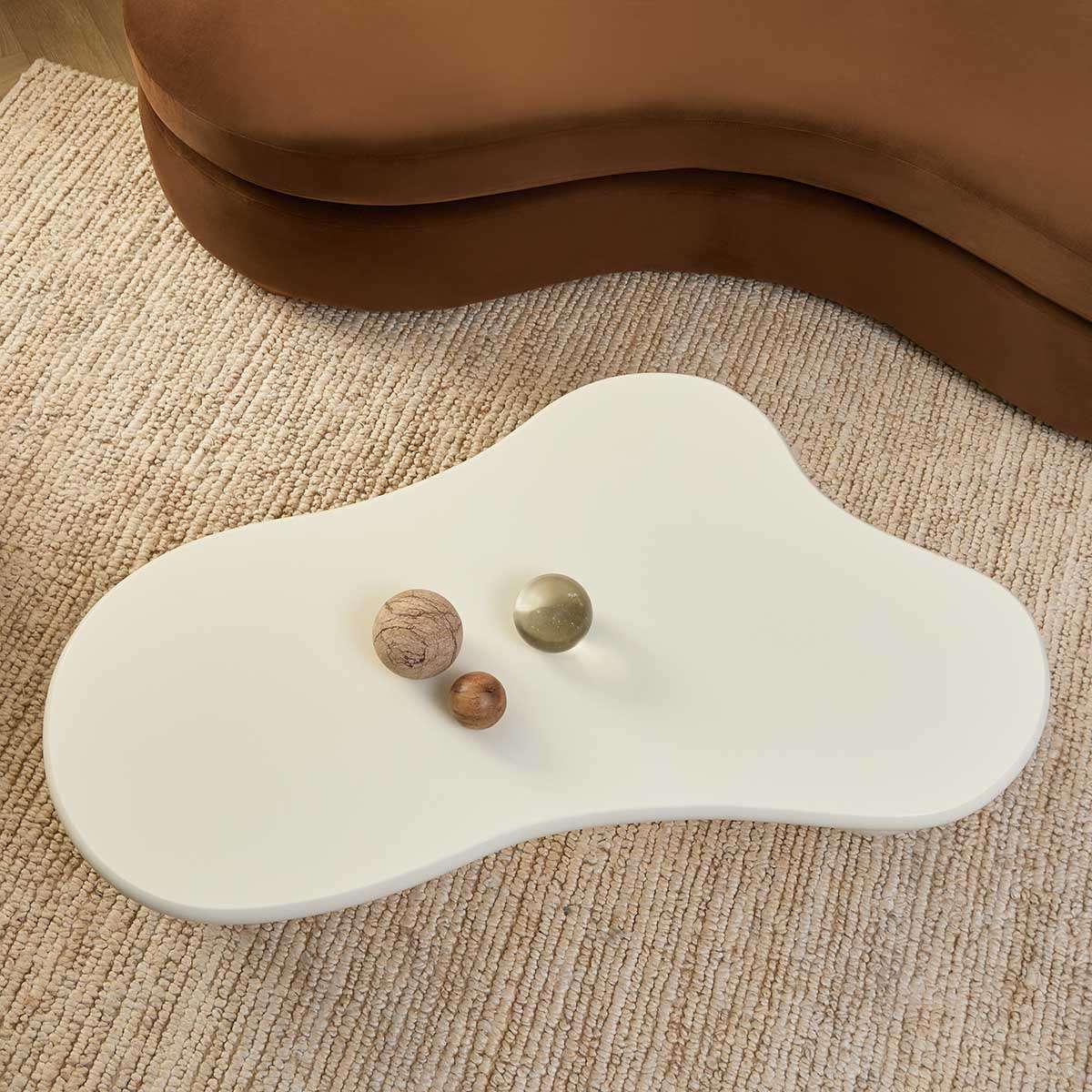 Agatha Ball Feet Coffee Table - Beige - Image 3