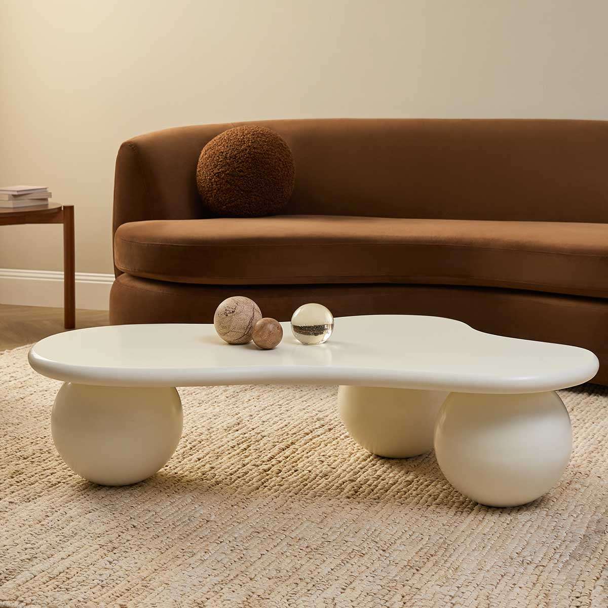 Agatha Ball Feet Coffee Table - Beige - Image 5