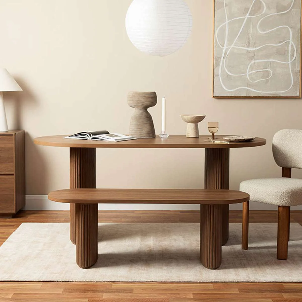 Amara Six Seater Dining Table - Walnut - Image 3
