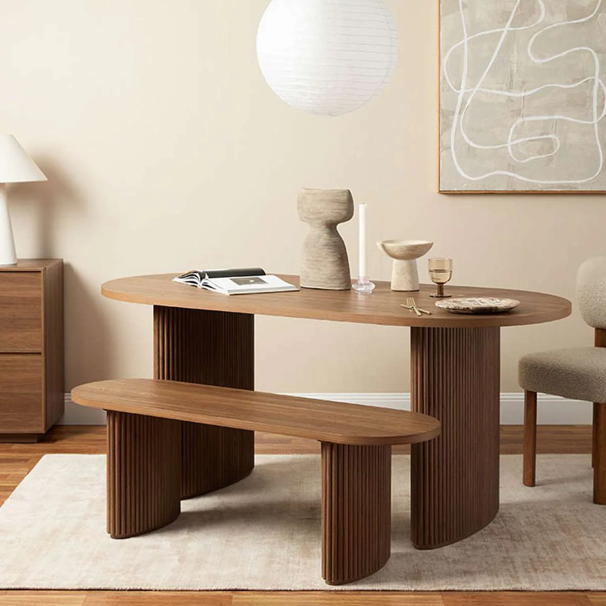 Amara Six Seater Dining Table - Walnut - Image 9