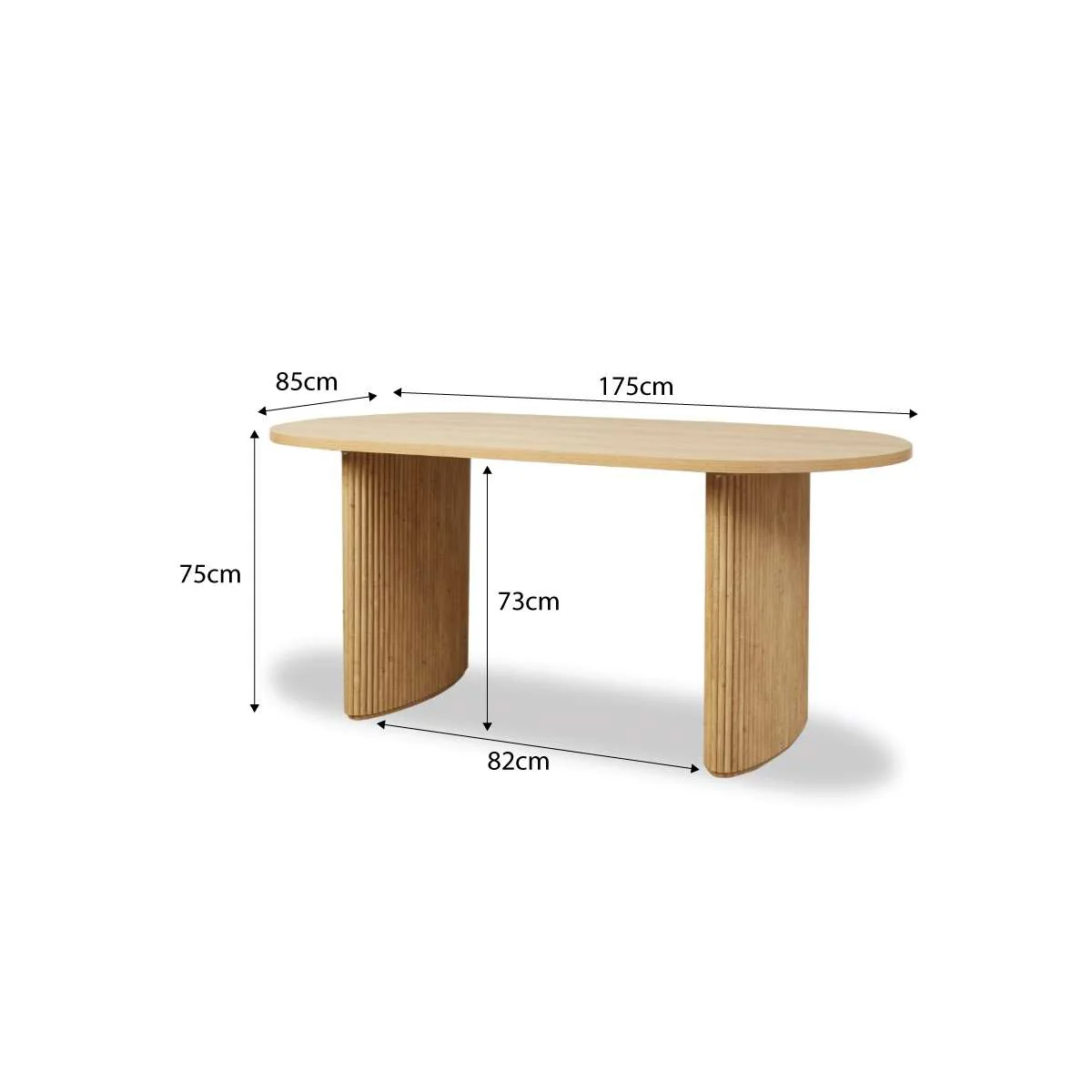Amara Six Seater Dining Table - Natural - Image 16