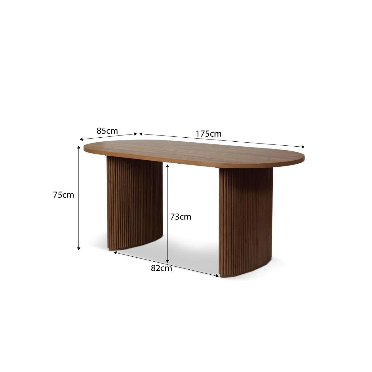 Amara Table and Coco Seven Piece Dining Set Walnut - Image 4