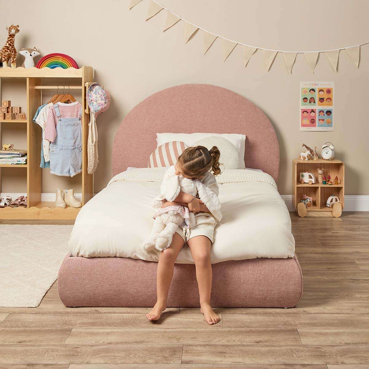 Arlo Arched King Single Bed - Dusty Pink - Image 10