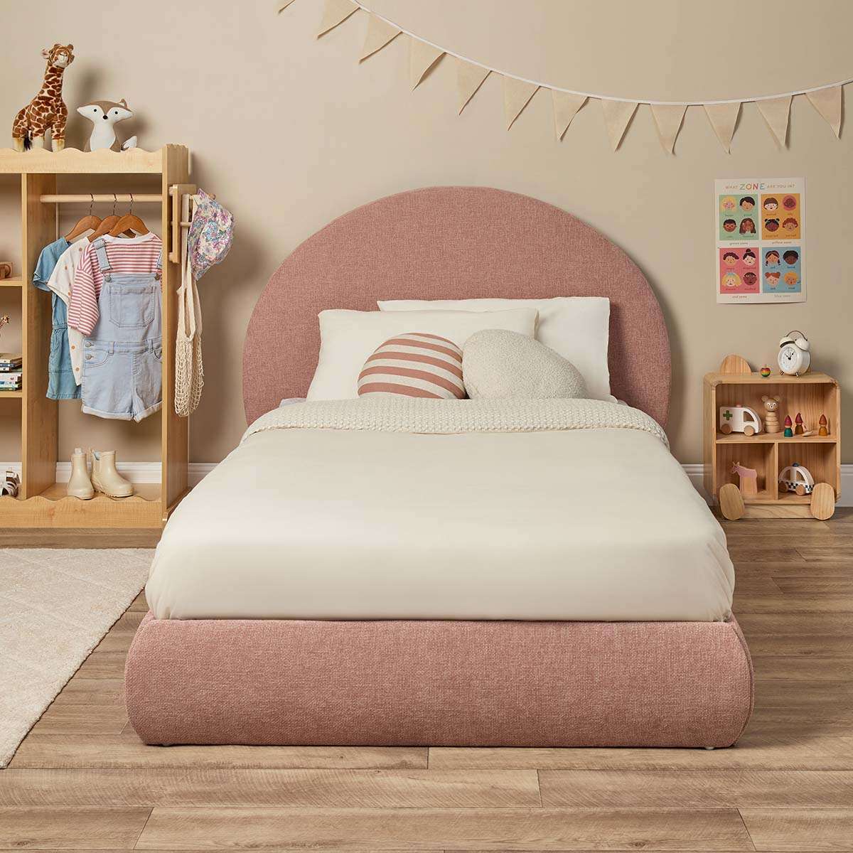 Arlo Arched King Single Bed - Dusty Pink - Image 4