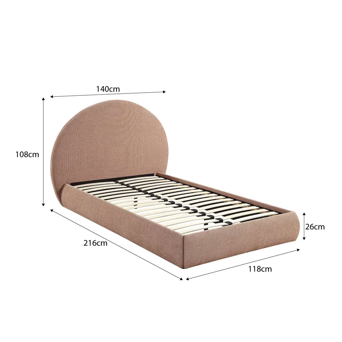 Arlo Arched King Single Bed - Dusty Pink - Image 12