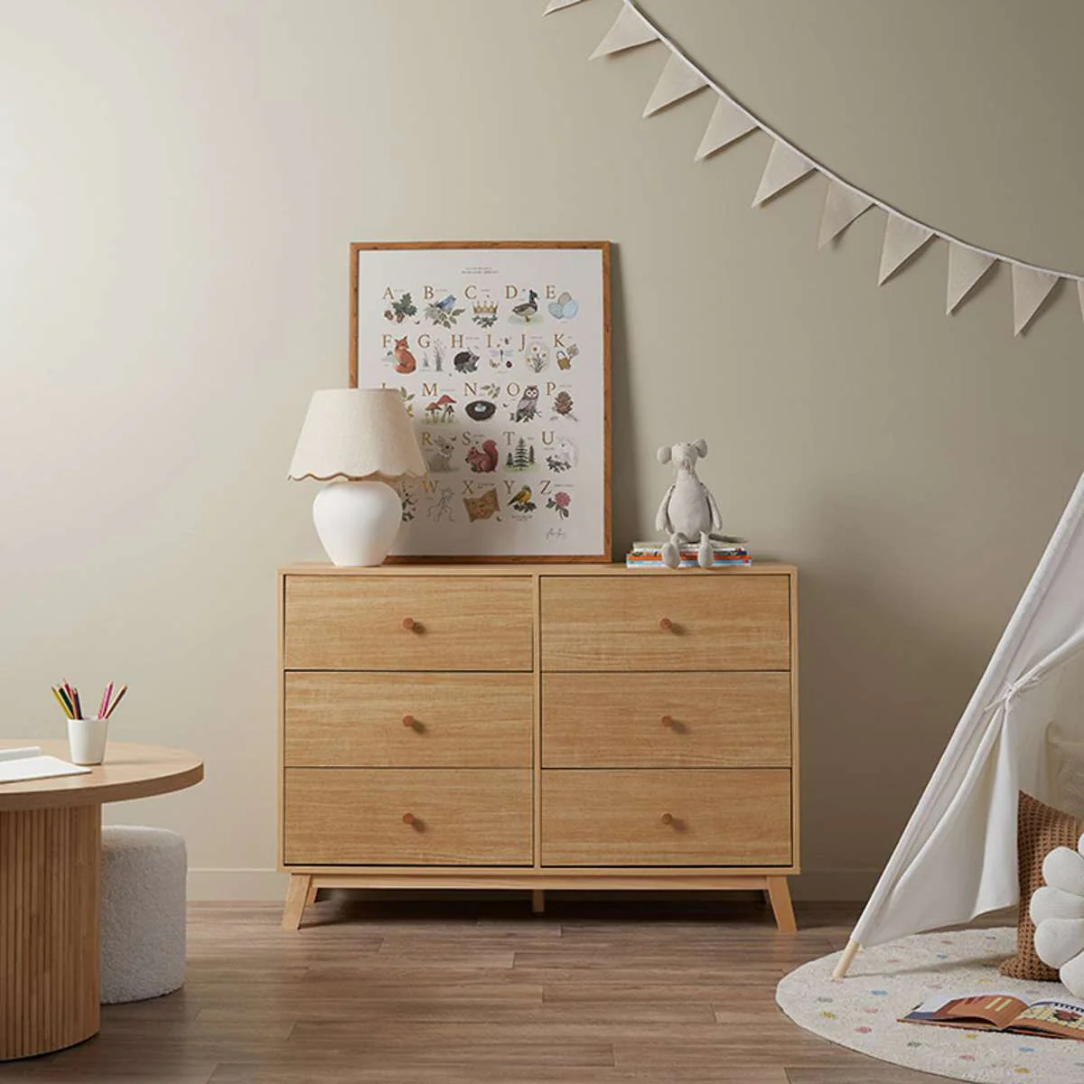 Aspen Natural and Recliner Six Piece Nursery Furniture Set - Image 5