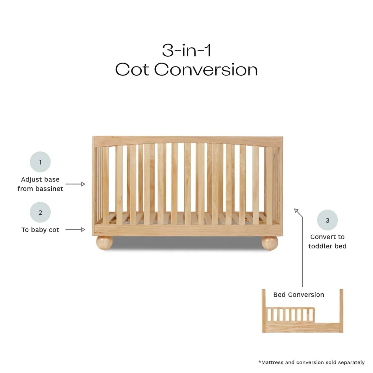 Blake Cot - Natural - Image 9