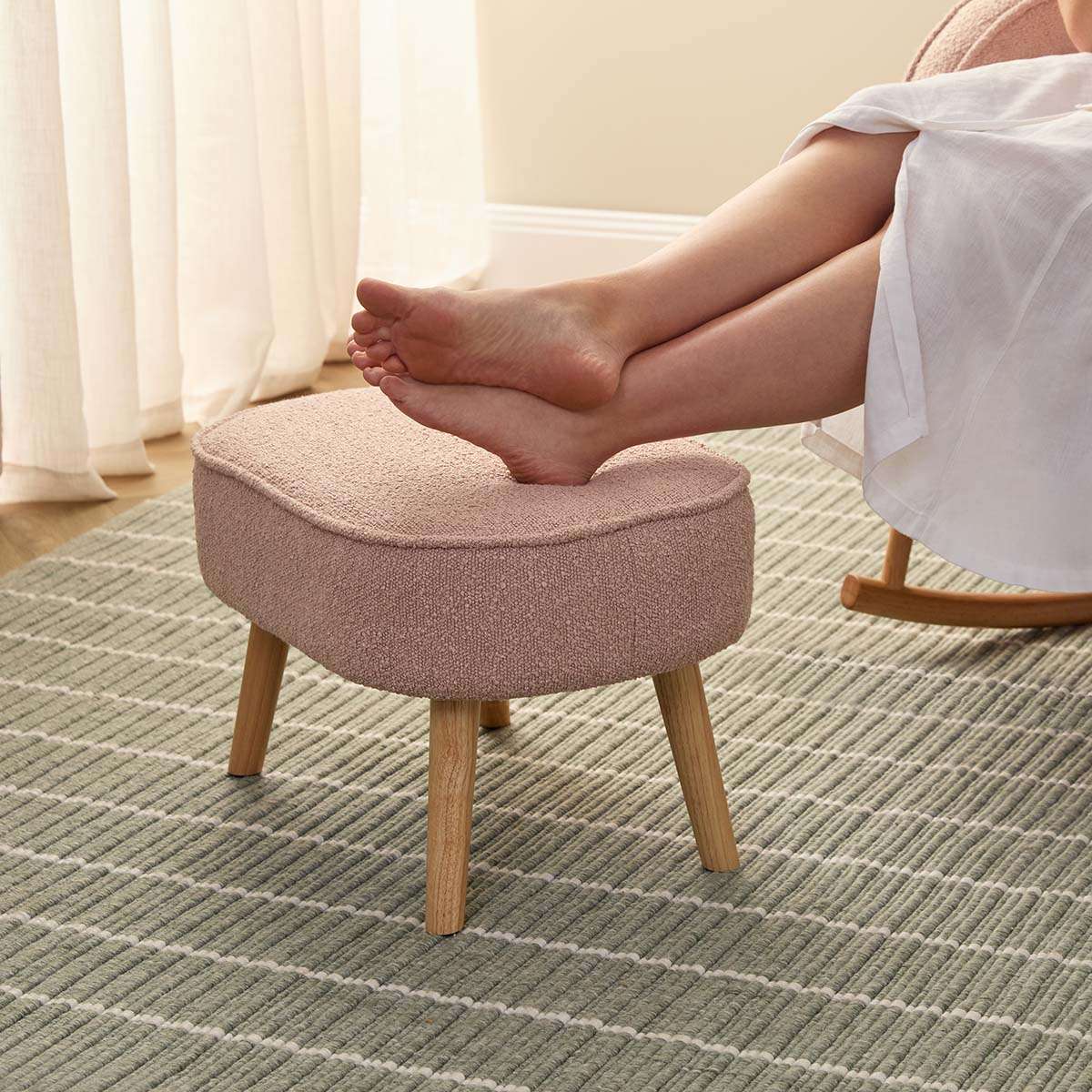 Buddy 2-in-1 Rocking Chair and Stool Bundle - Blush - Image 3