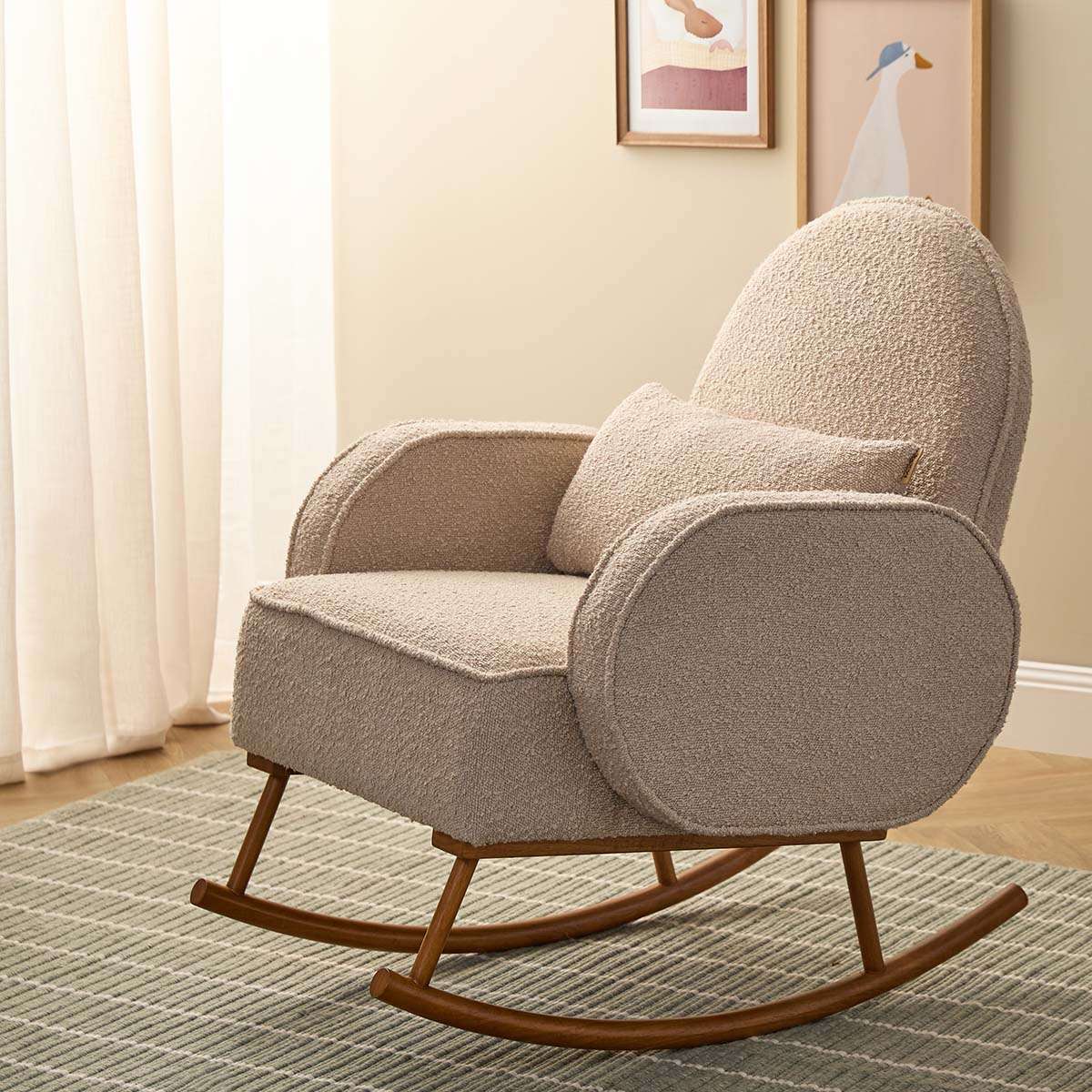 Buddy 2-in-1 Rocking Chair and Stool Bundle - Latte - Image 2