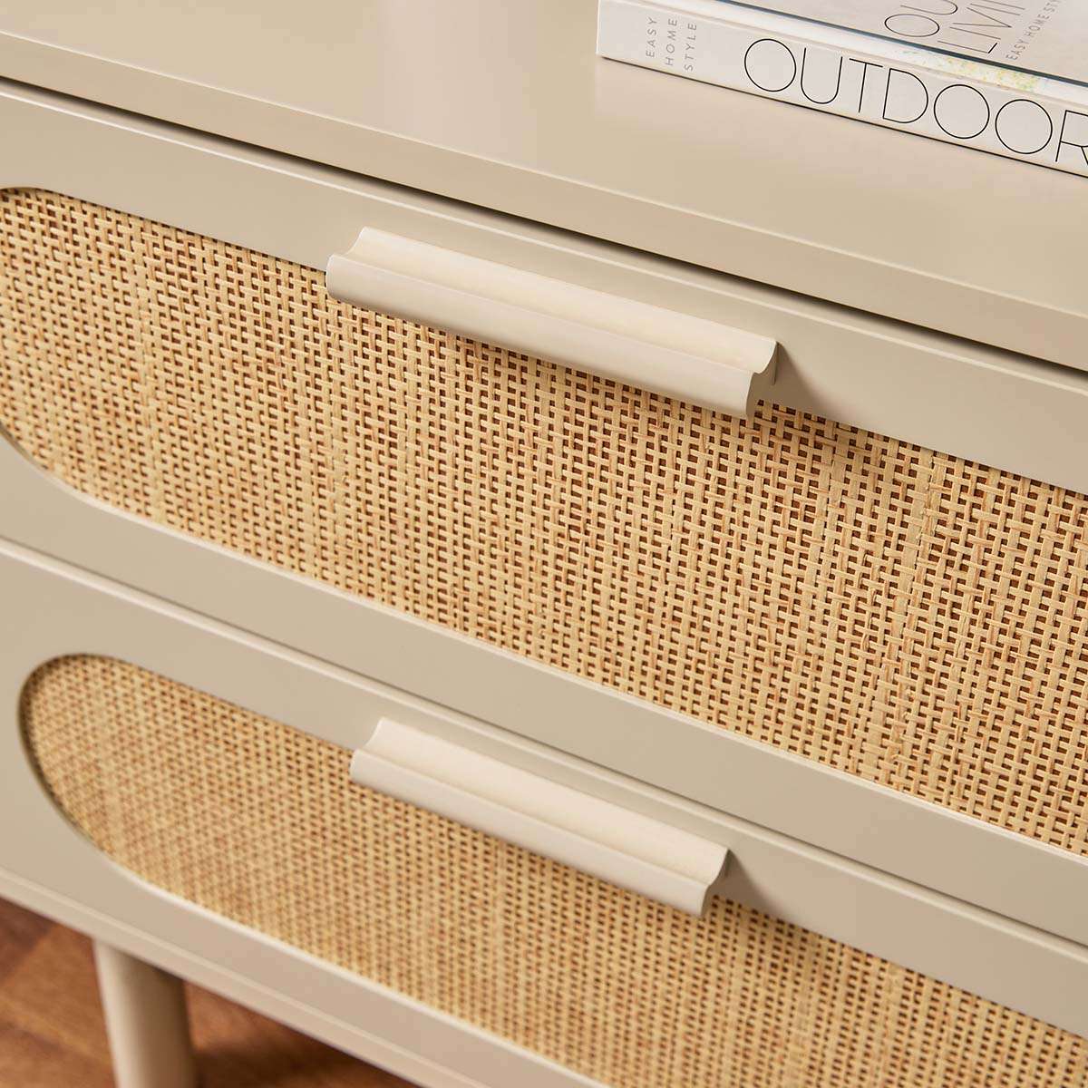 Canyon Two Drawer Bedside Table - Beige/Natural - Image 4