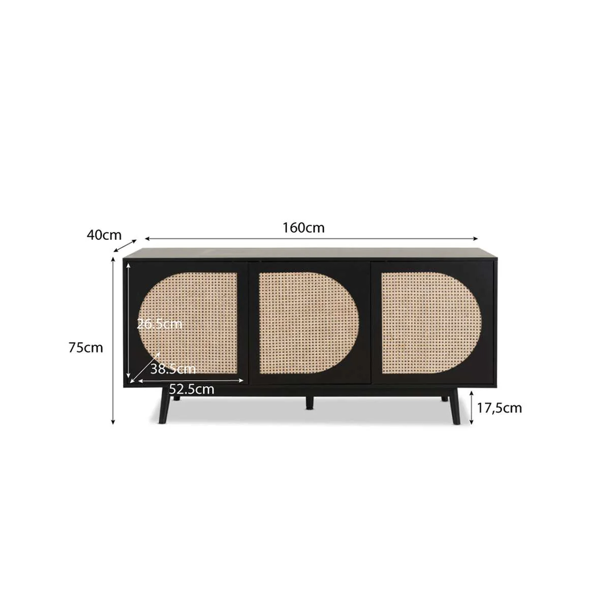 Claremont Buffet - Black - Image 6