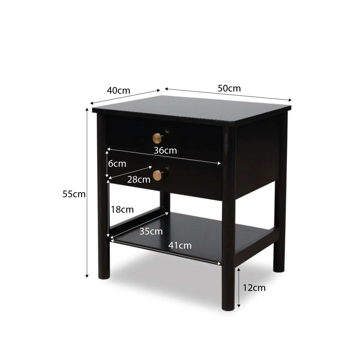 Delaney Bedside Table - Black - Image 10