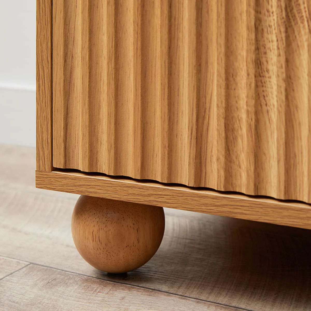 Deven Ball Feet Bedside Table - Natural - Image 2