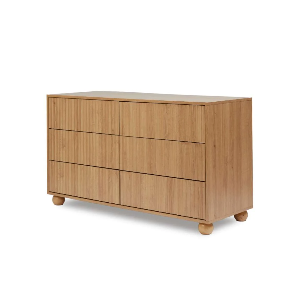 Deven Ball Feet Six Drawer - Natural - Image 12