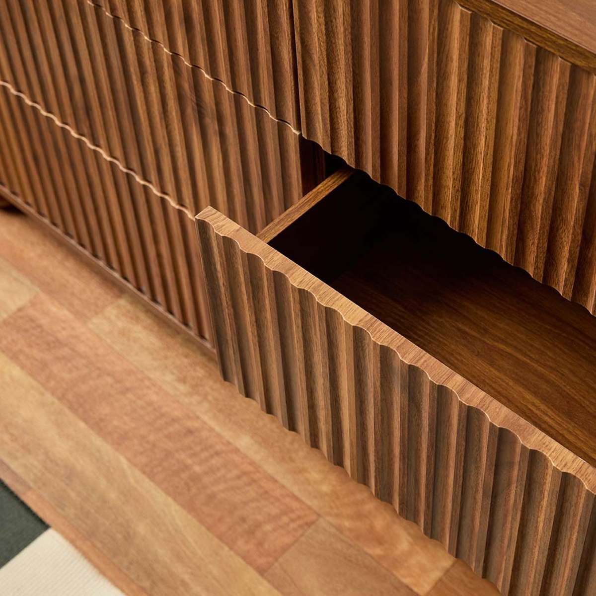 Deven Ball Feet Six Drawer - Walnut - Image 4