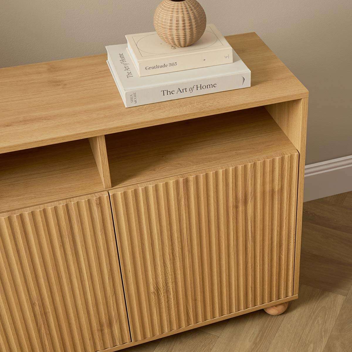 Deven Ball Feet Storage Console Table - Natural - Image 10