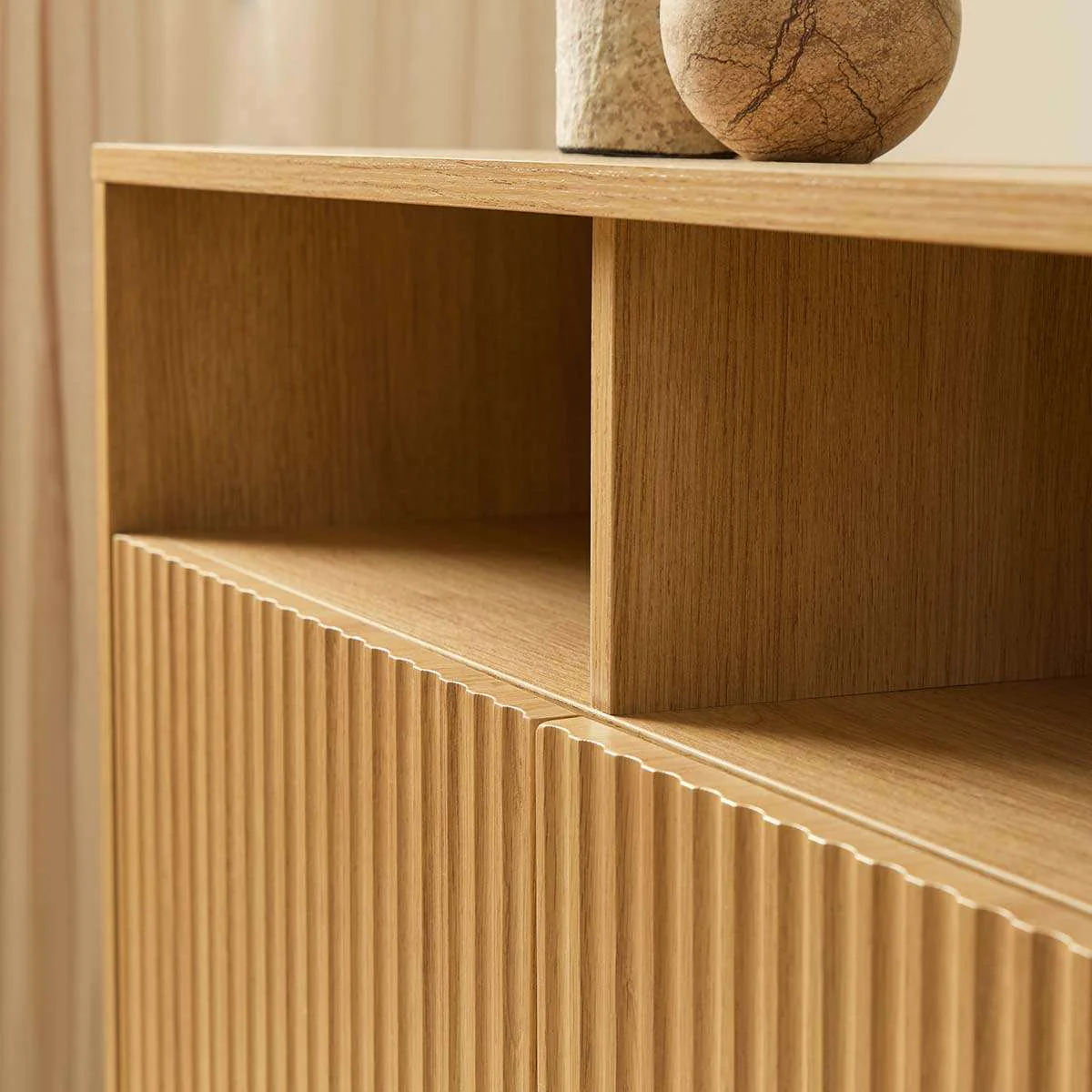 Deven Ball Feet Storage Console Table - Natural - Image 6