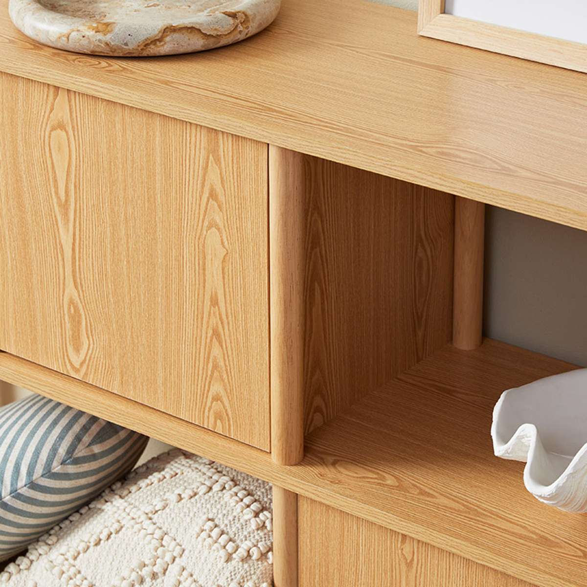 Eden Low Shelf With Storage - Natural - Image 7
