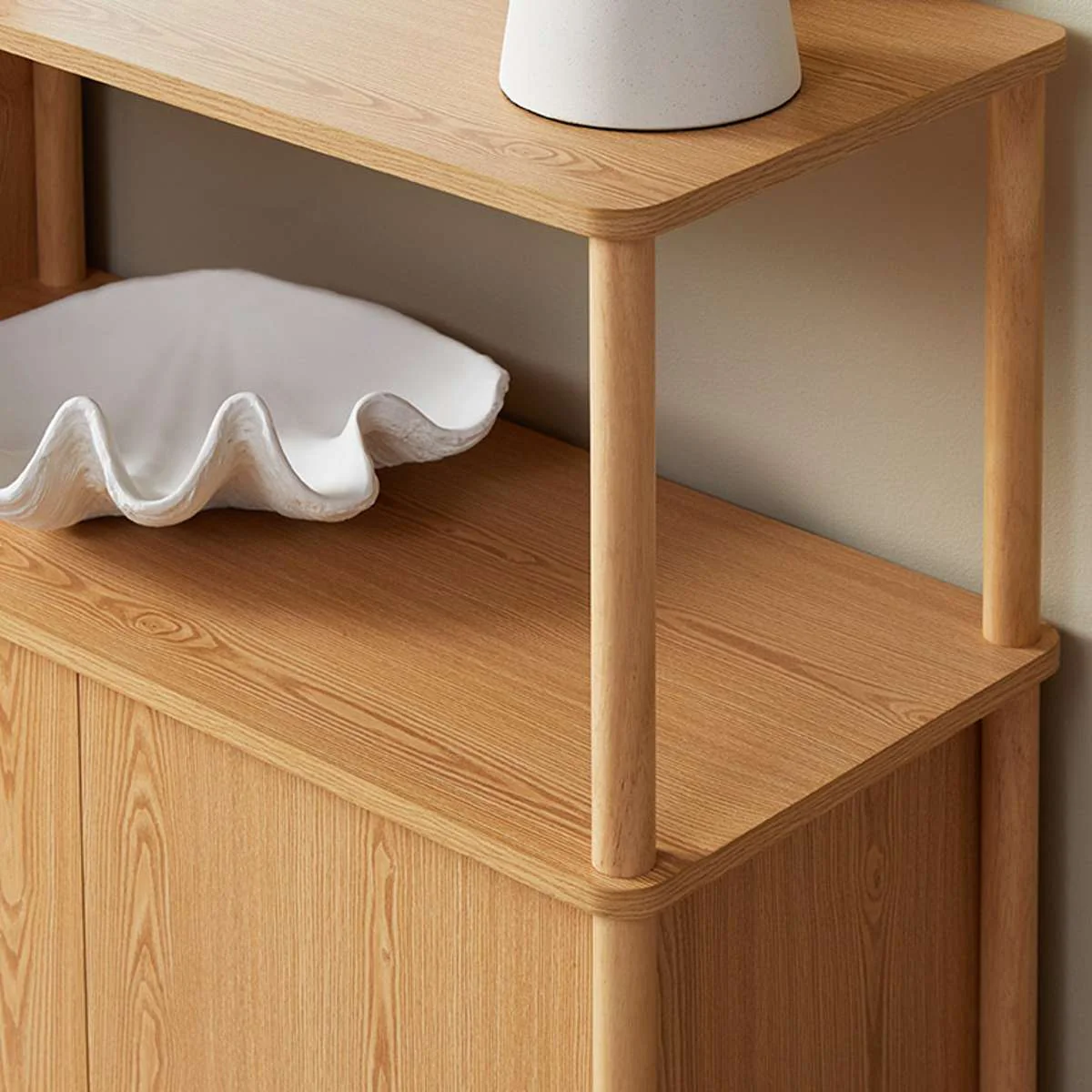 Eden Low Shelf With Storage - Natural - Image 8