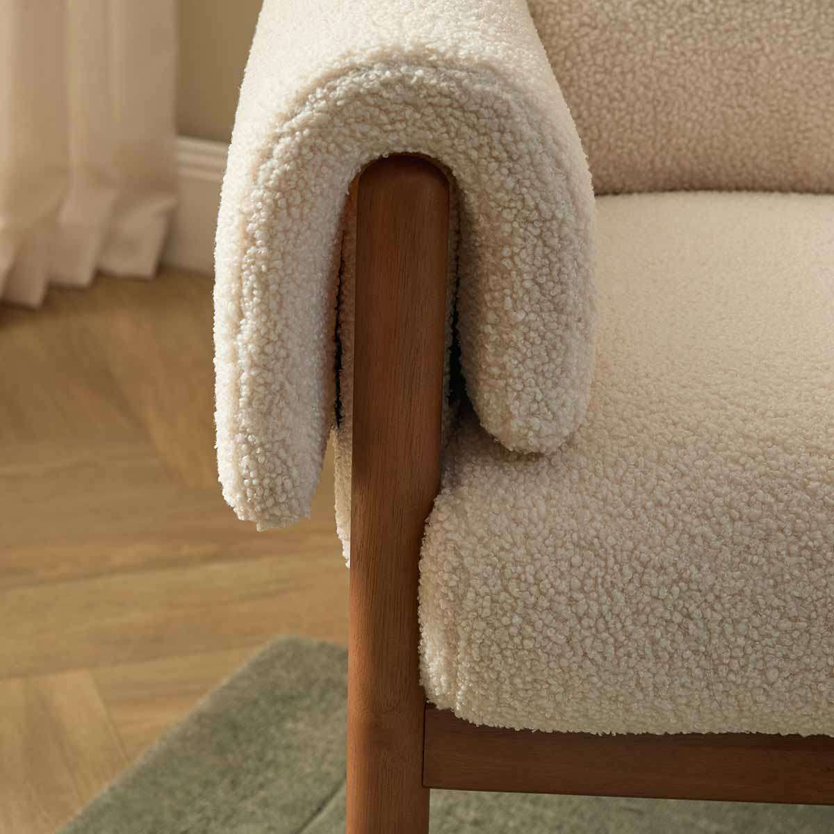 Edwin Occasional Chair - Cream/Walnut - Image 3