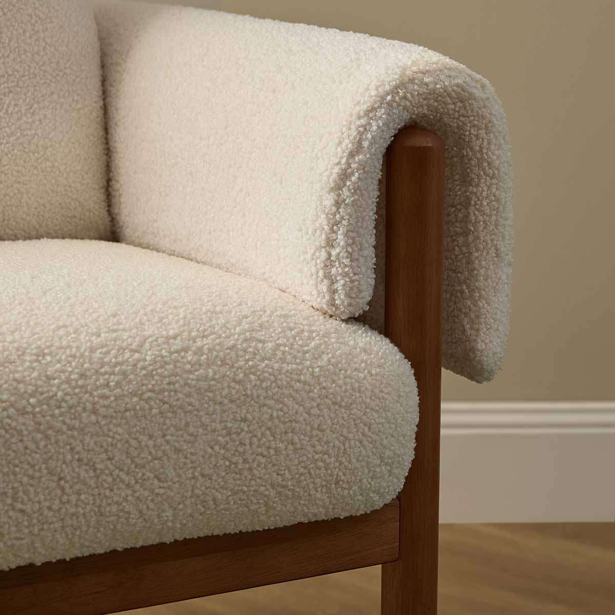 Edwin Occasional Chair - Cream/Walnut - Image 4