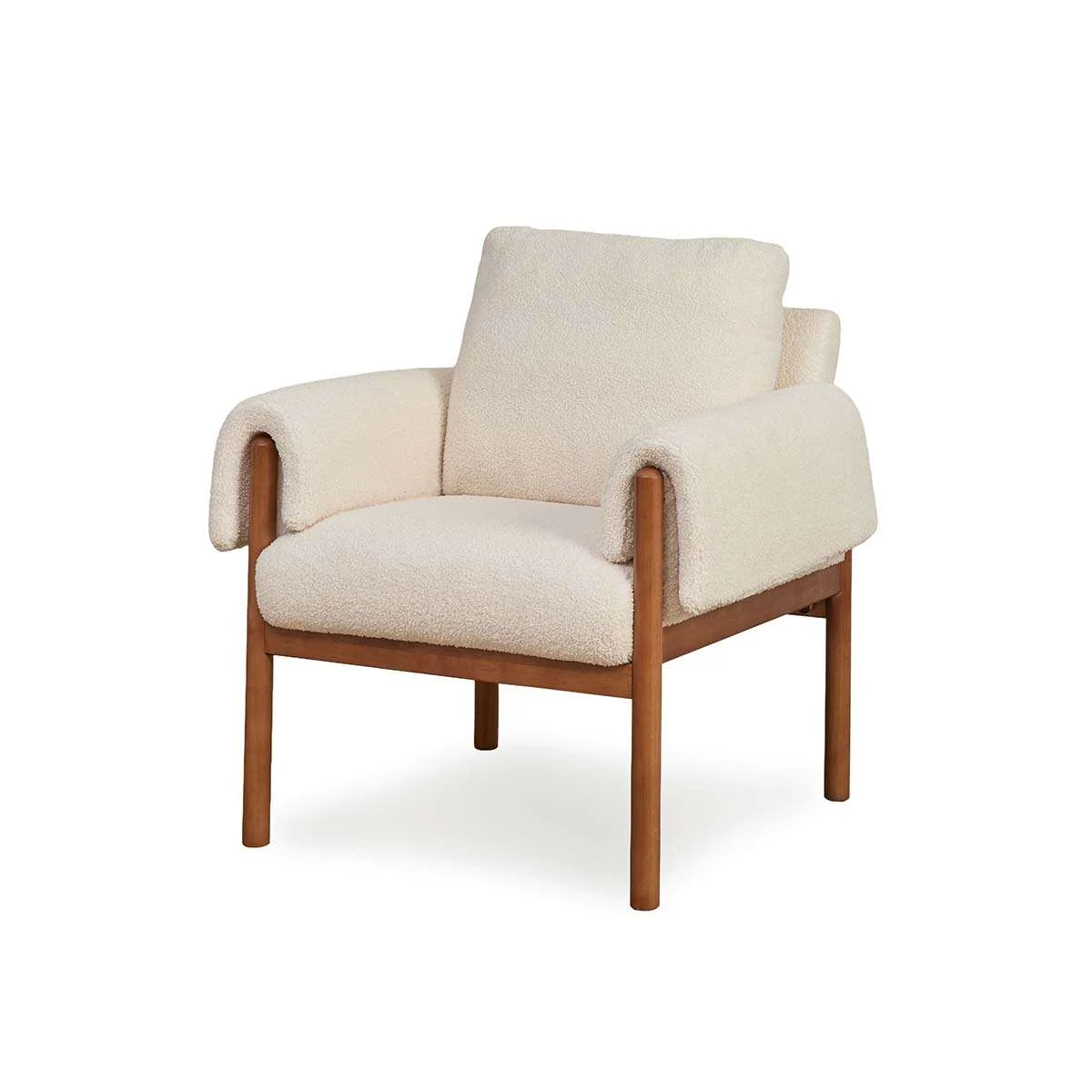 Edwin Occasional Chair - Cream/Walnut - Image 8