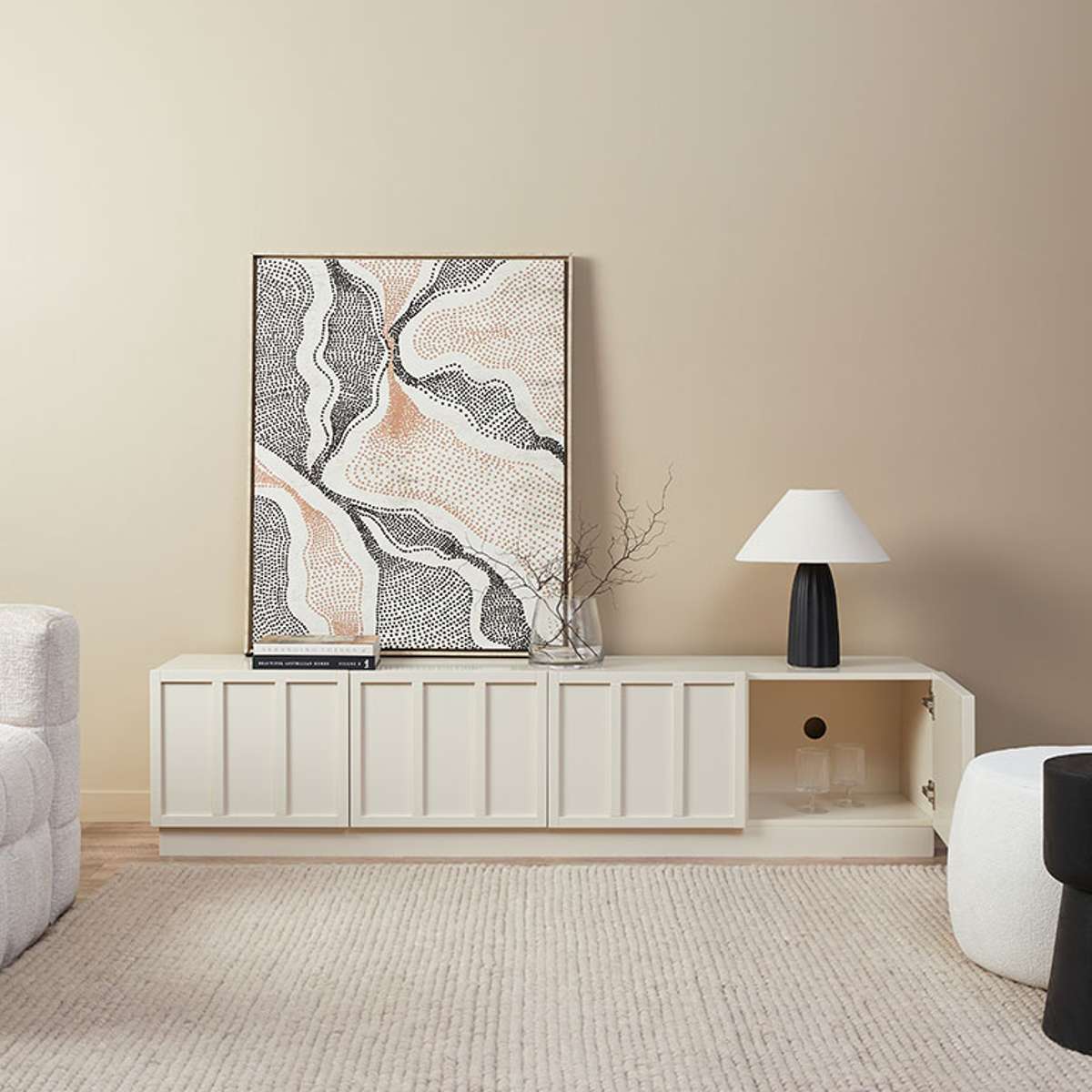 Emery Panel Entertainment Unit - Beige - Image 5
