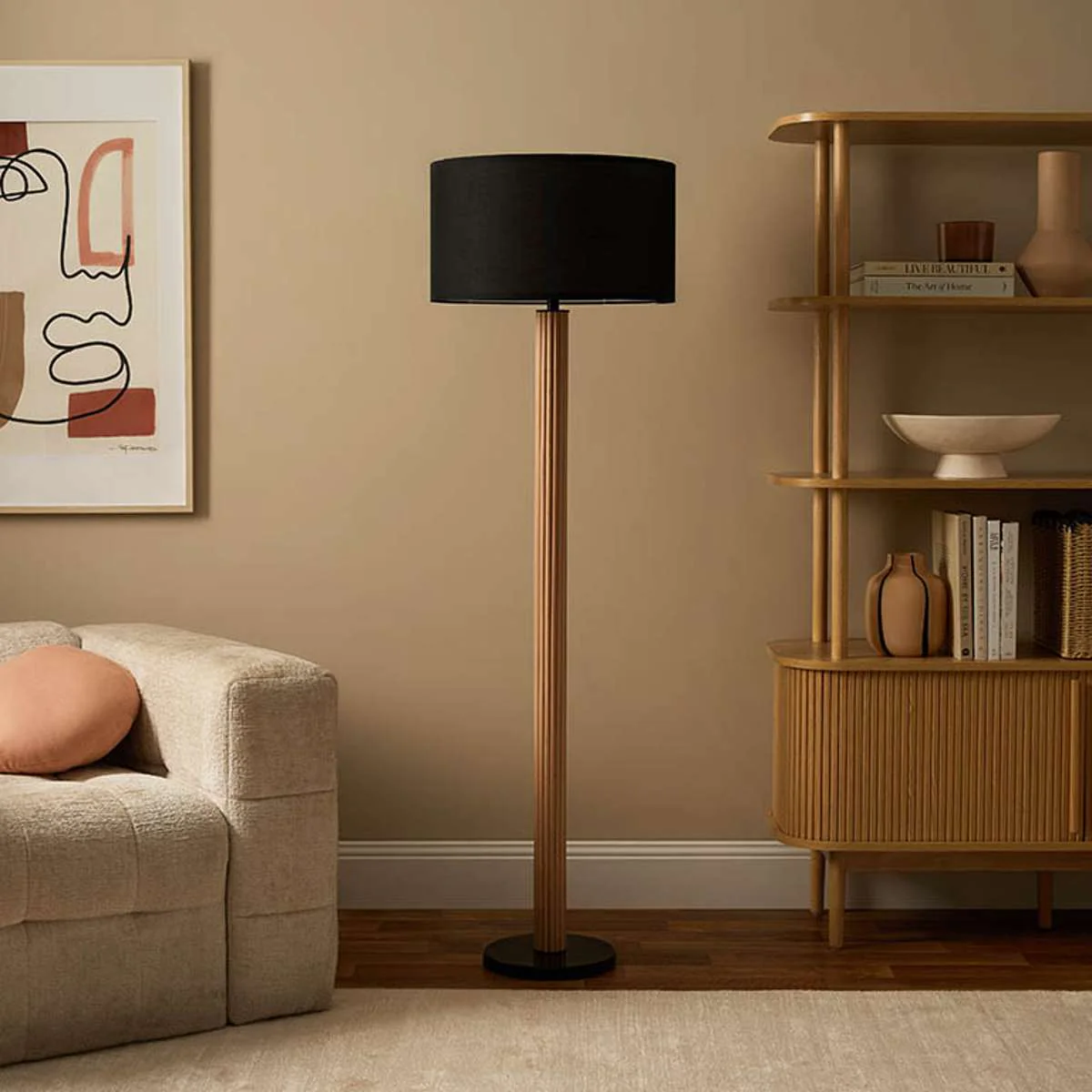 Eve Black Marble Base Floor Lamp - Image 4