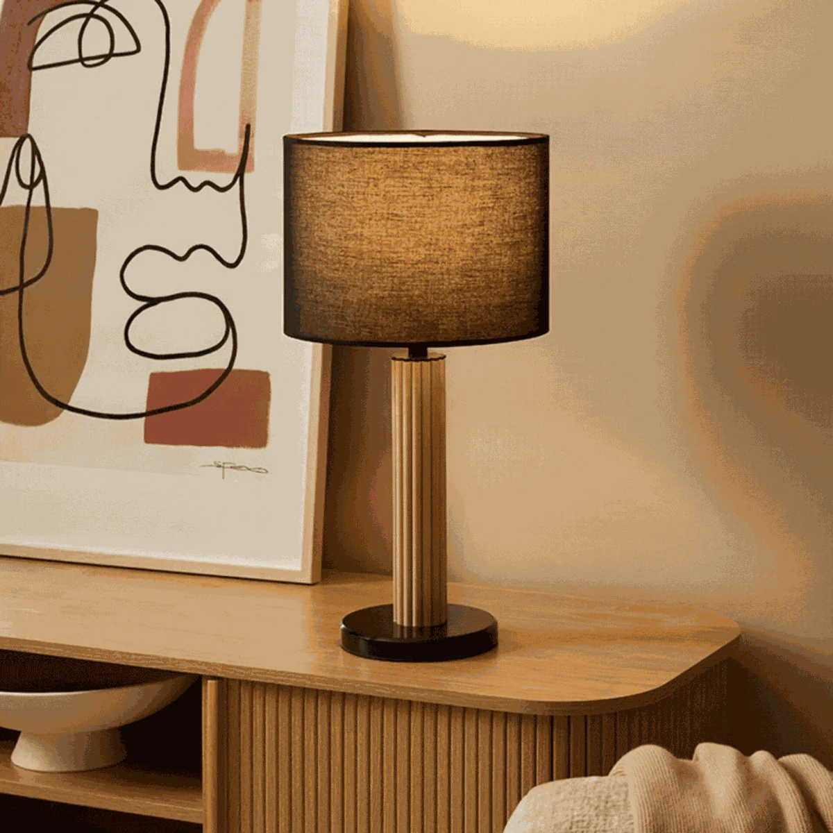 Eve Black Marble Base Table Lamp - Image 6