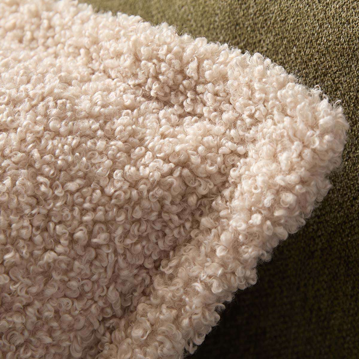 Frankie Sherpa Cushion 50cm - Cream - Image 3