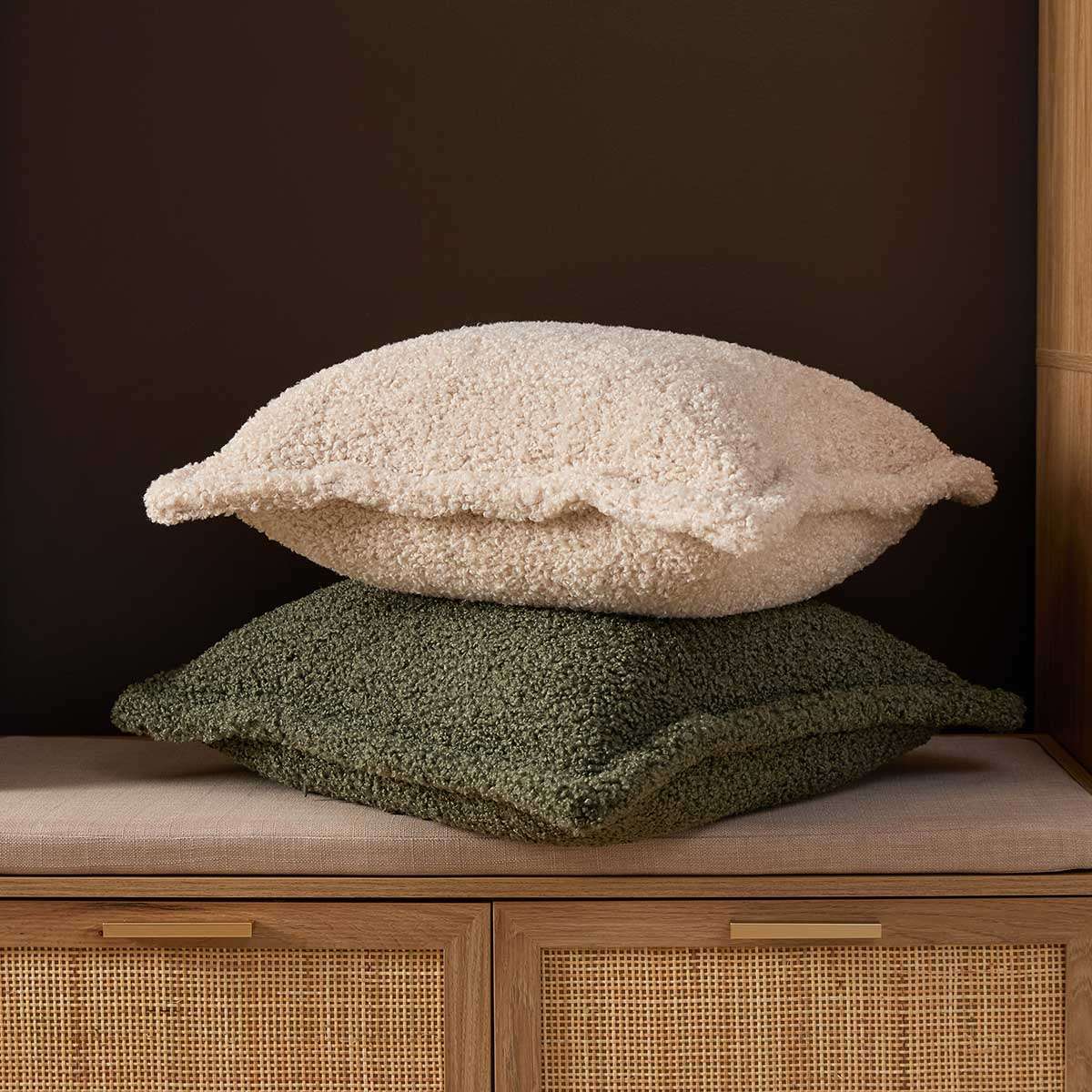 Frankie Sherpa Cushion 50cm - Cream - Image 5