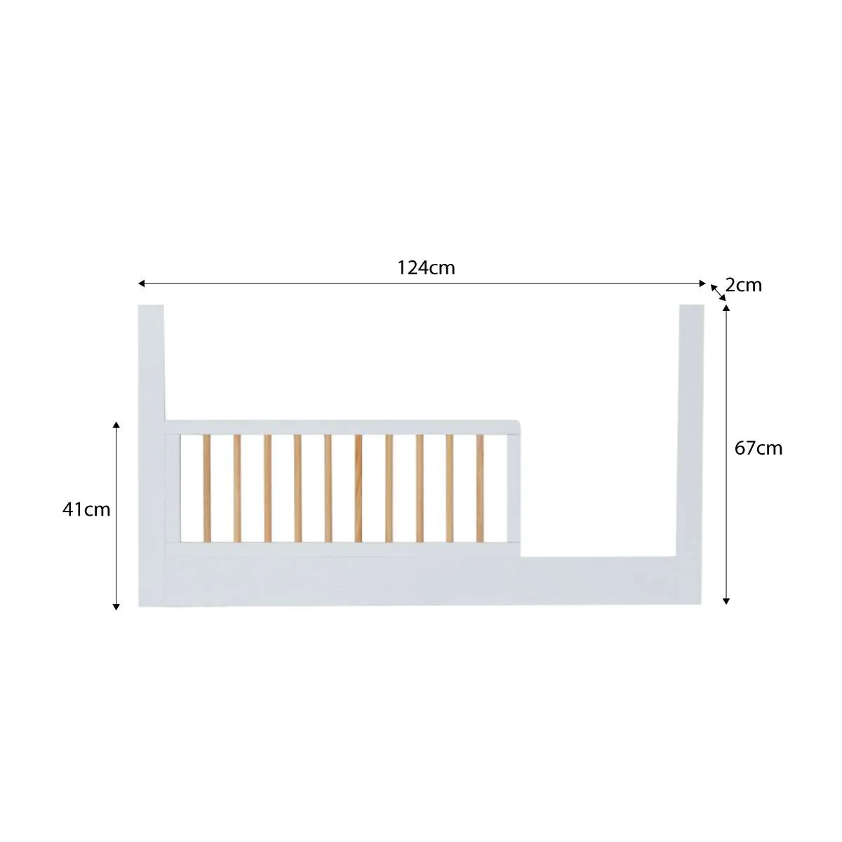 Fraser White/Natural Coastal 3-in-1 Conversion Cot Bundle - Image 5