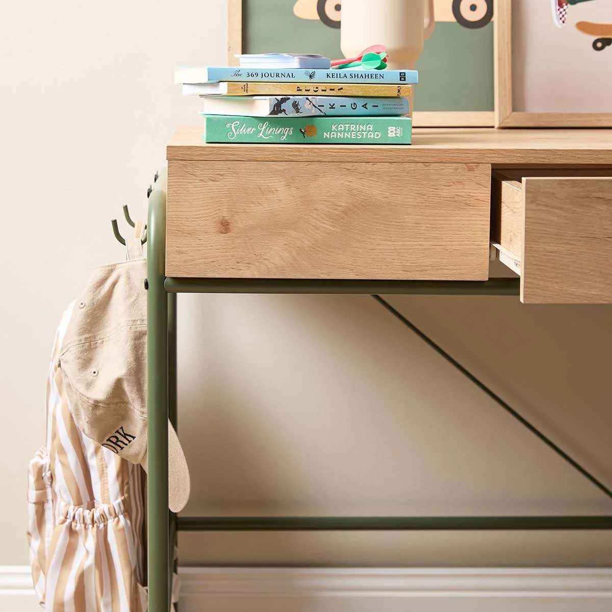 Grover Desk with Hooks - Khaki/Natural - Image 3