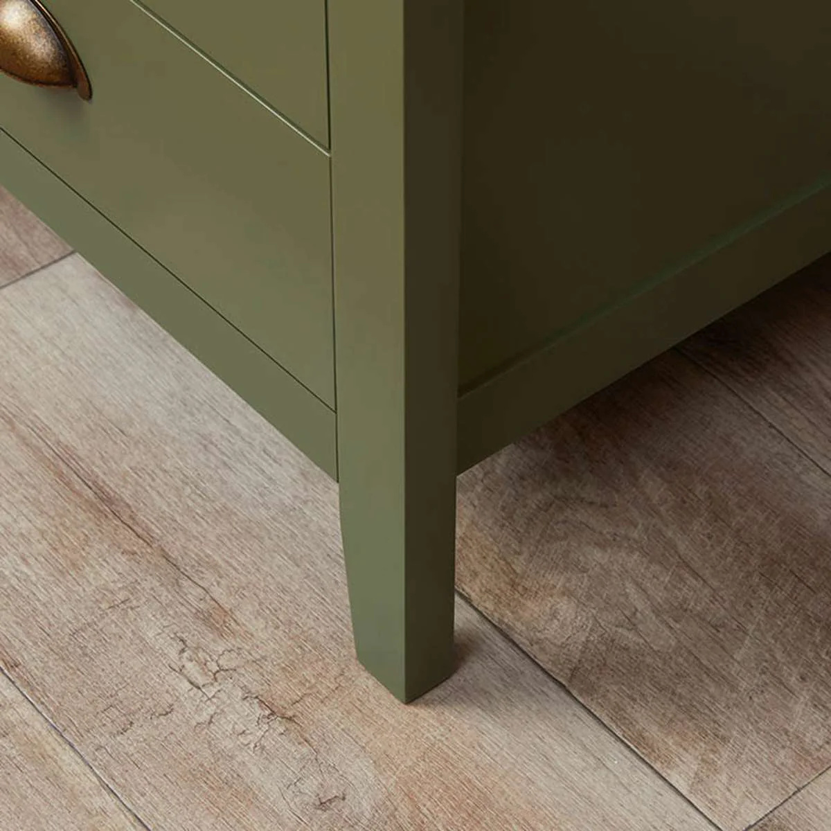 Hastings Three Drawer Bedside Table - Olive Green/Natural - Image 7