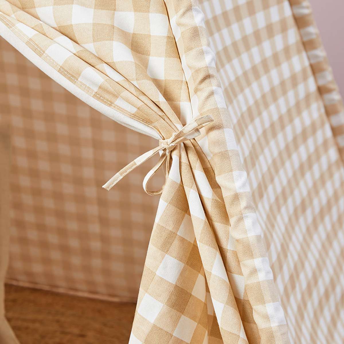 Henley Teepee - Beige Gingham - Image 5