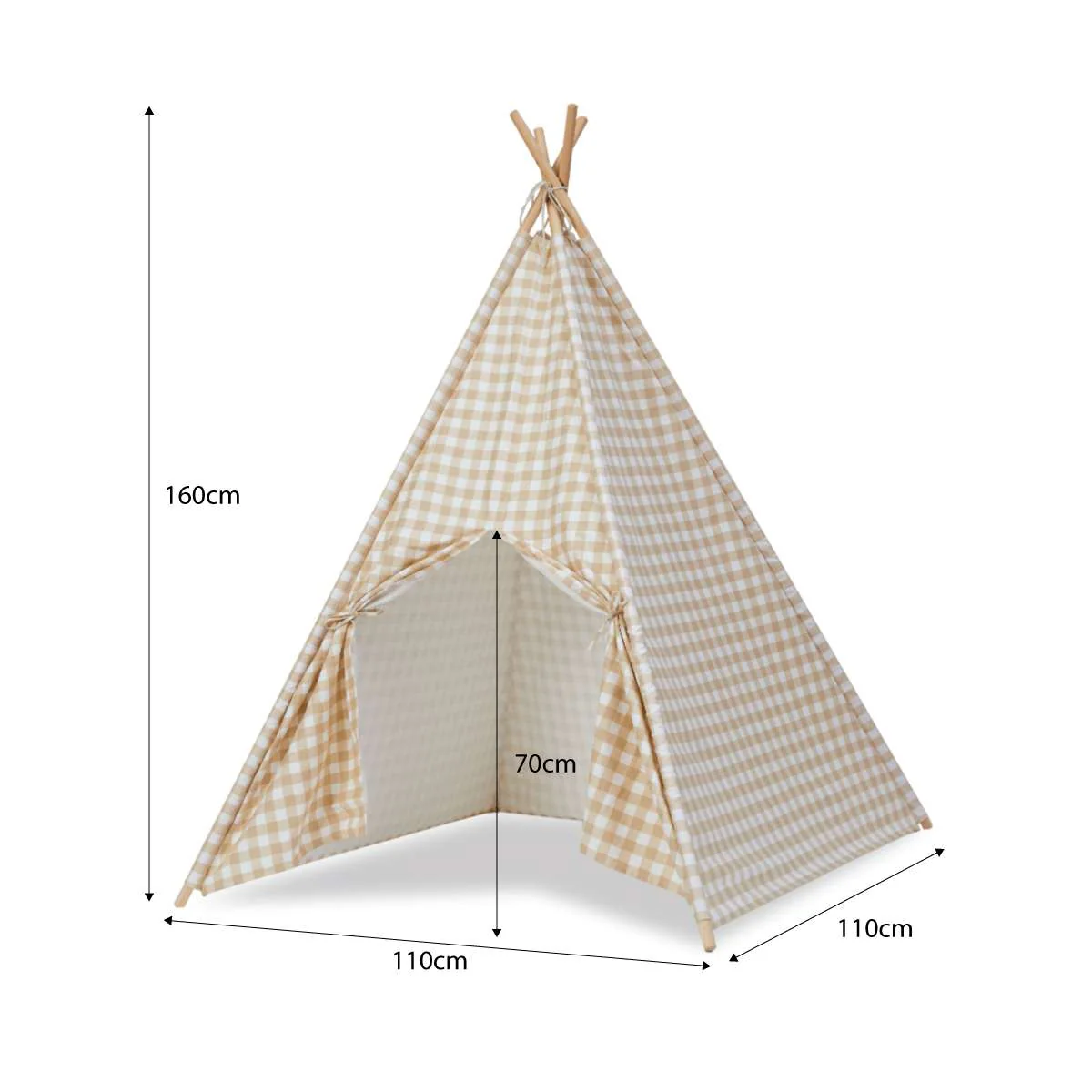 Henley Teepee - Beige Gingham - Image 8