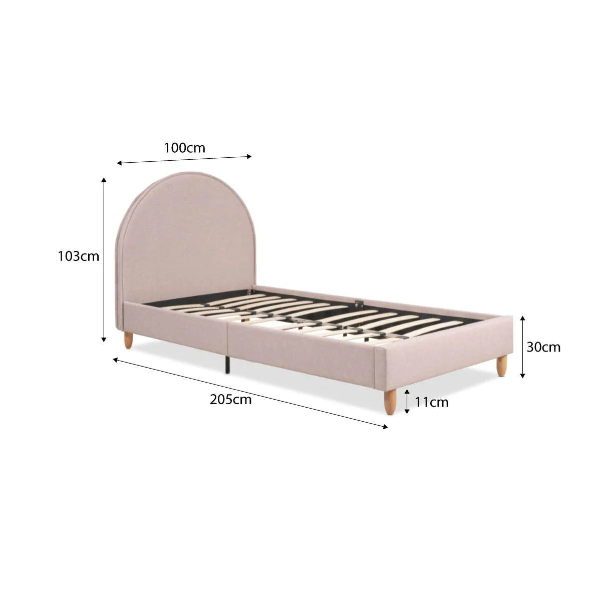 Imogen Single Bed - Dusty Pink - Image 9