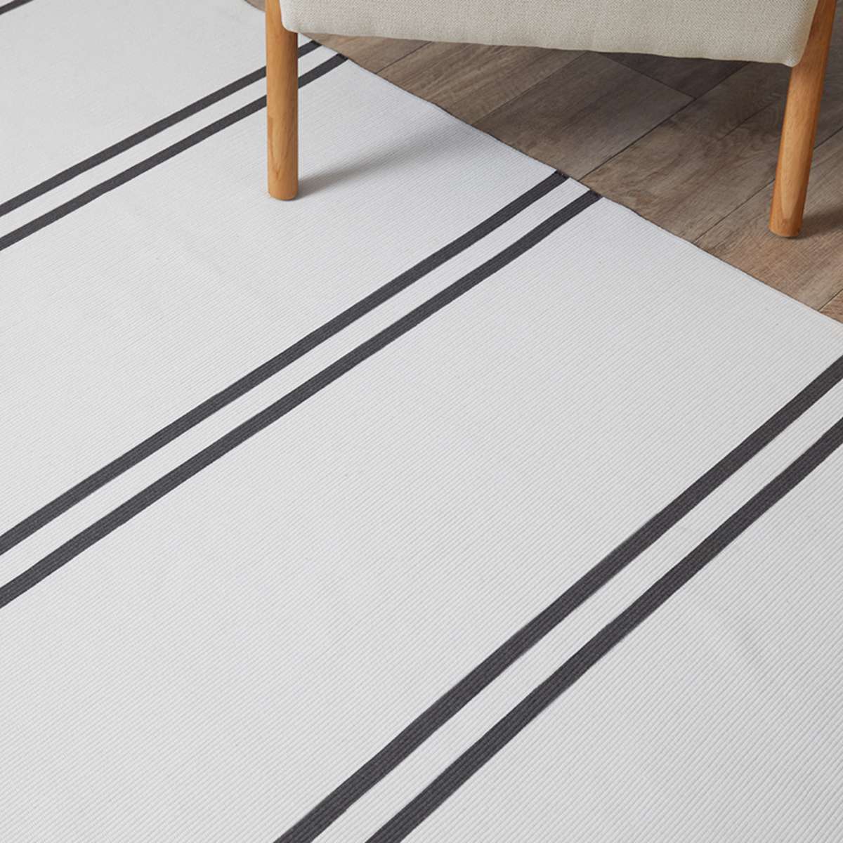 Kobie Cotton Blend Striped Floor Rug - Large - Image 3