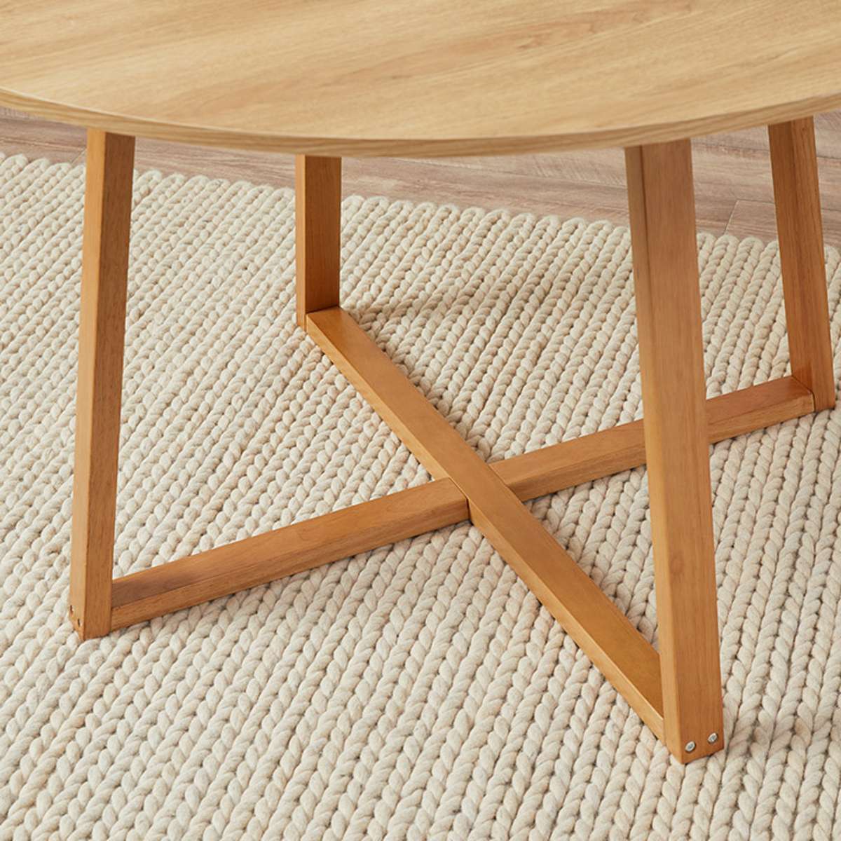 Kyoto Round Four Seater Dining Table - Natural - Image 5