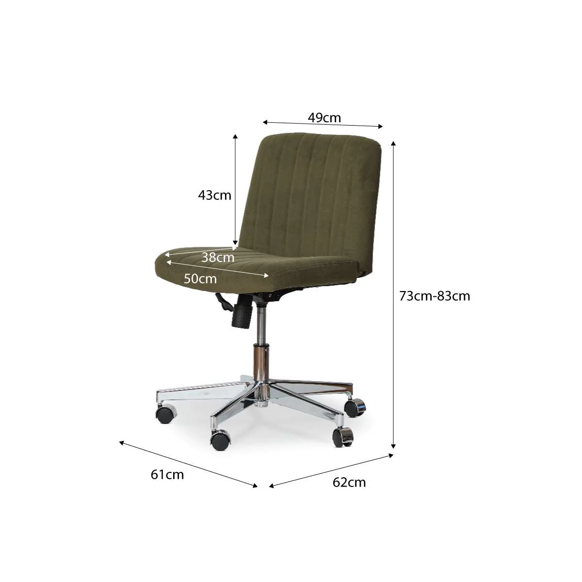 Luca Chrome Office Chair - Green - Image 6