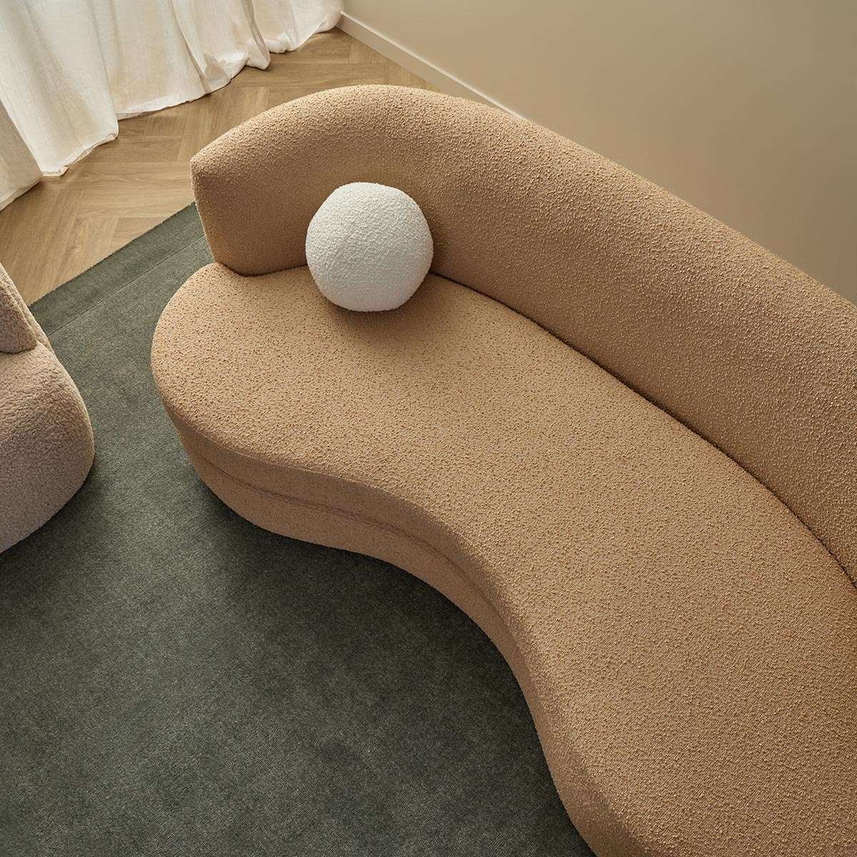 Lyle Pebble 2.5 Seater Sofa - Caramel Boucle - Image 10