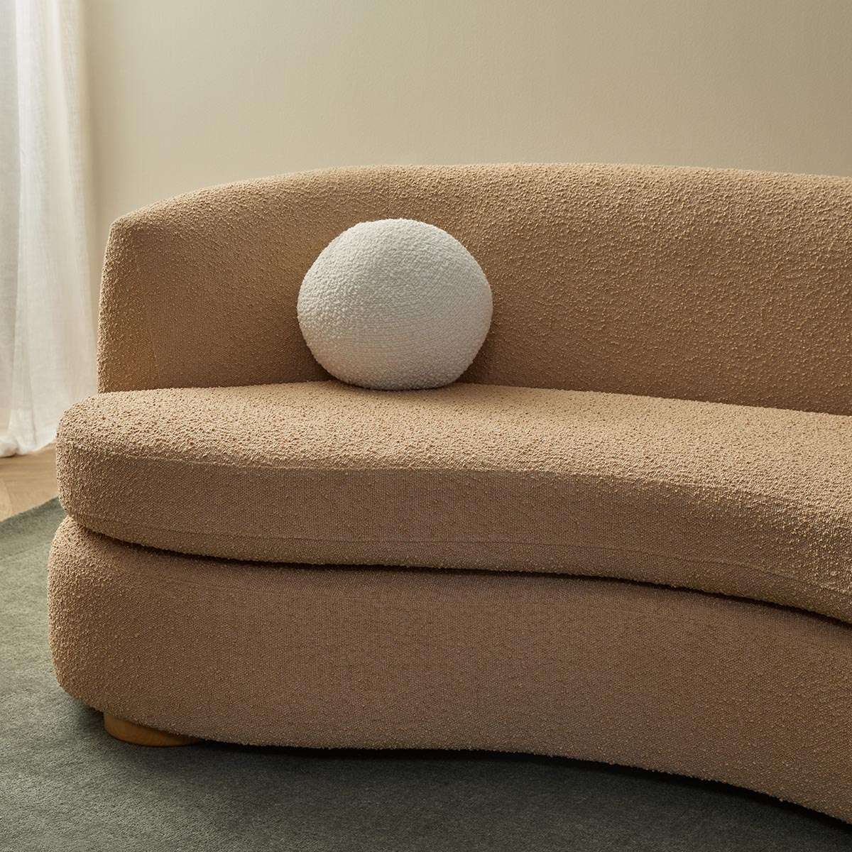 Lyle Pebble 2.5 Seater Sofa - Caramel Boucle - Image 8