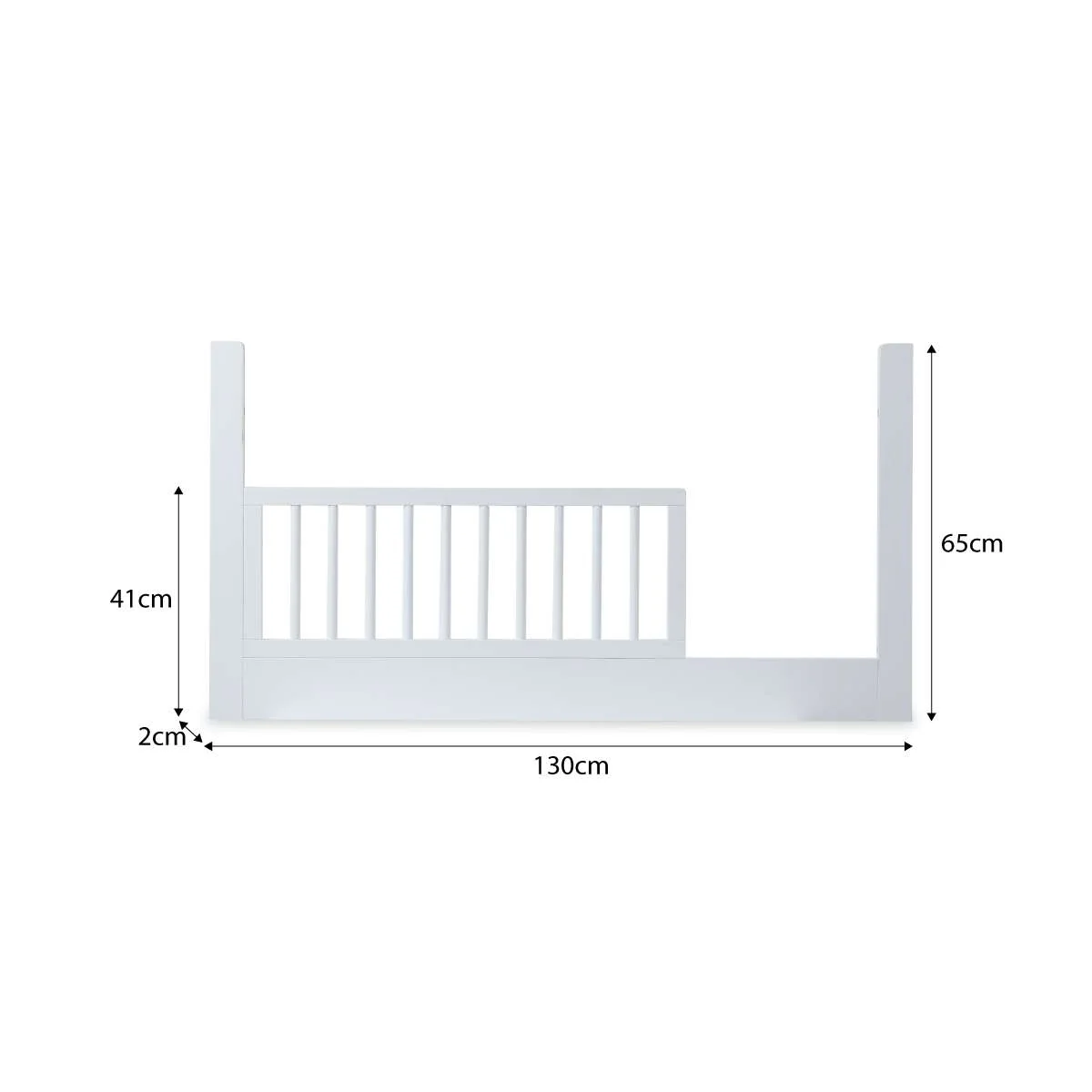 Maisie Cot Toddler Bed Half Frame - White - Image 12