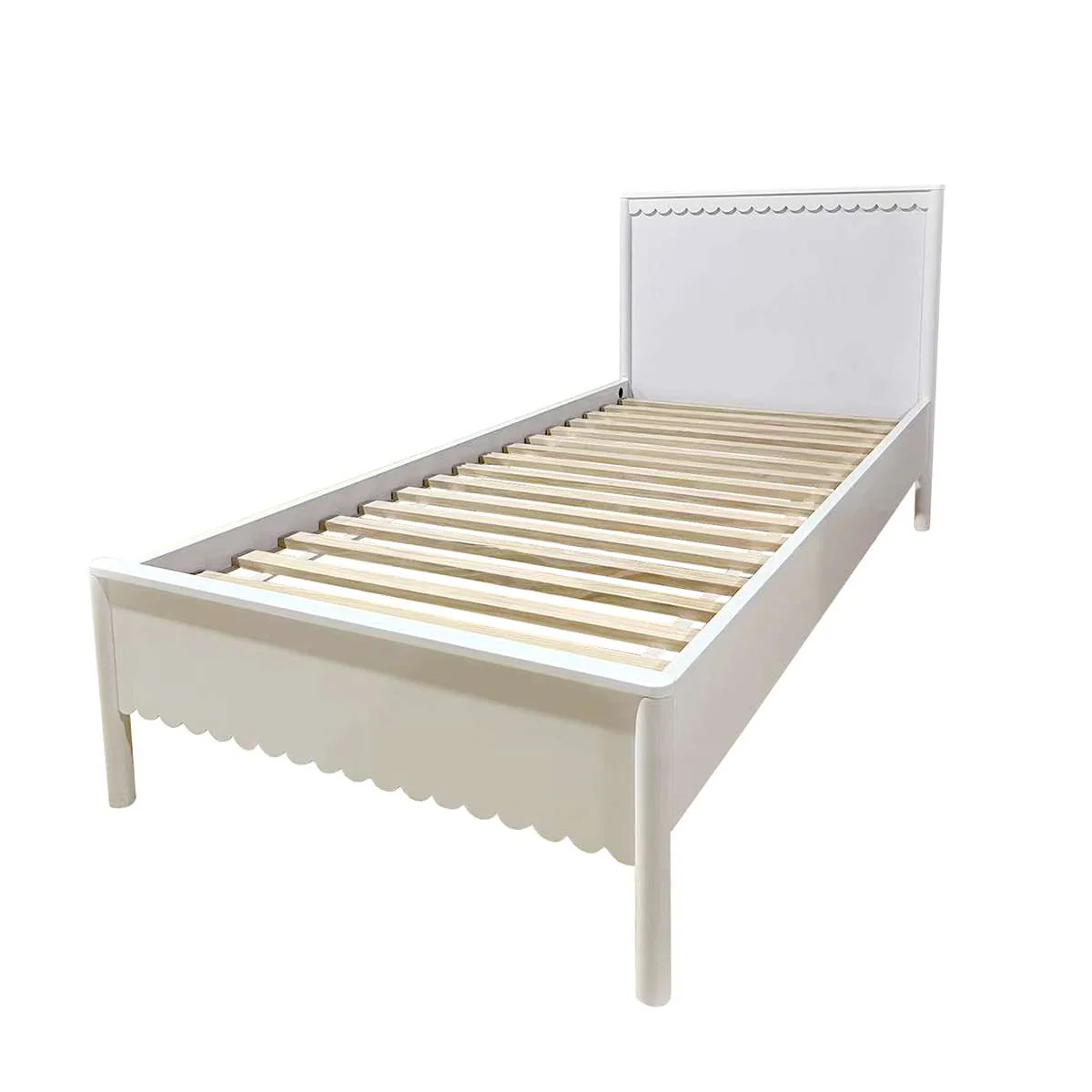 Maisie Scalloped Bed - King Single - White - Image 10