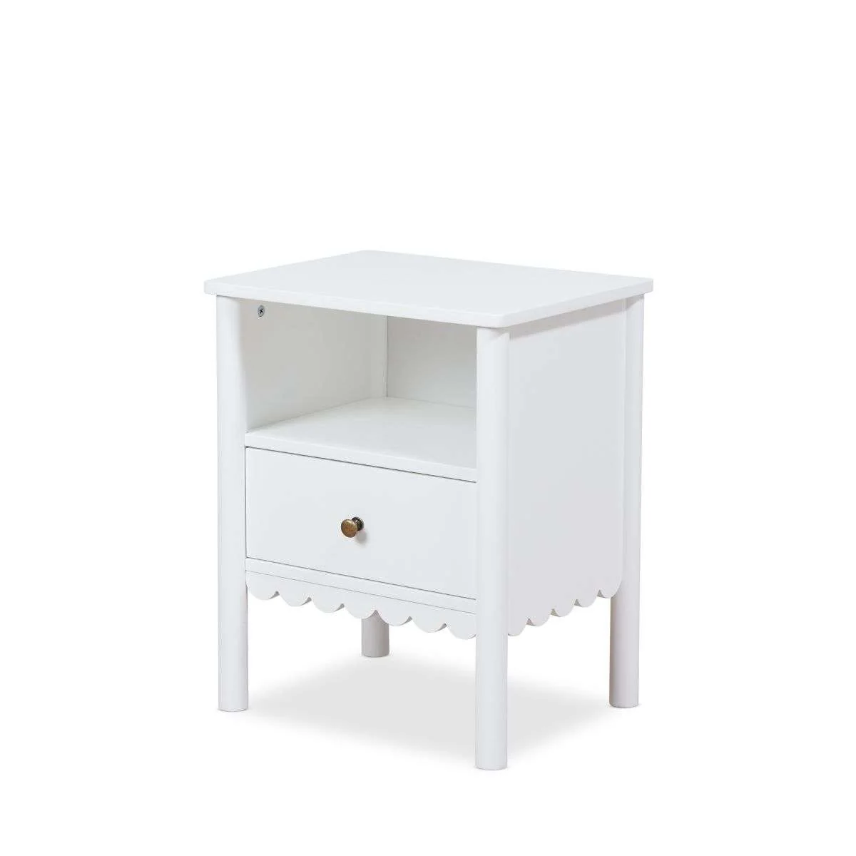 Maisie Scalloped Bedside Table - White - Image 10