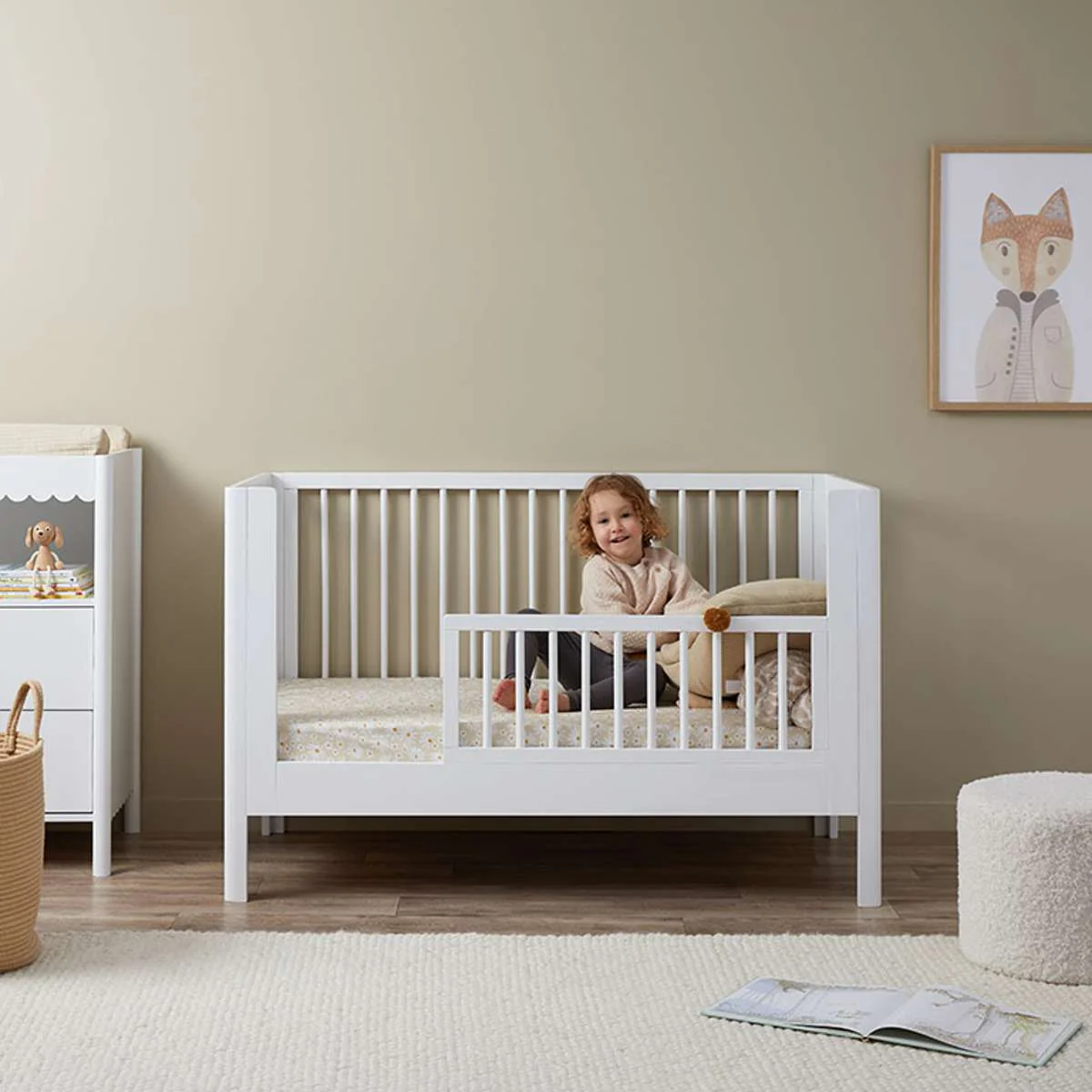 Maisie Cot Toddler Bed Half Frame - White - Image 11