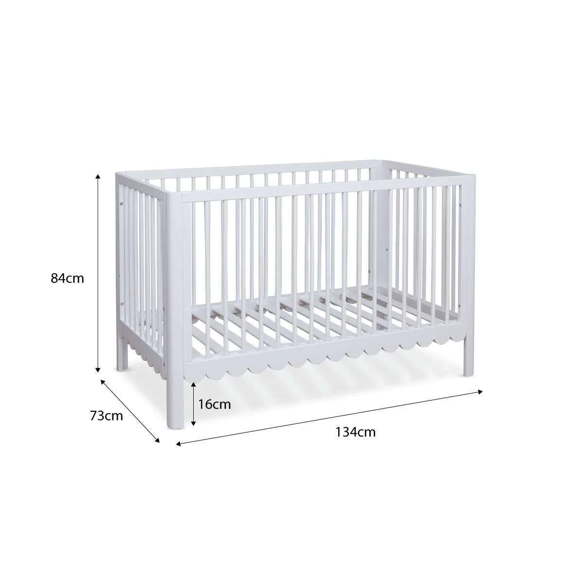 Maisie Scalloped White 3-in-1 Cot Conversion Bundle - Image 6