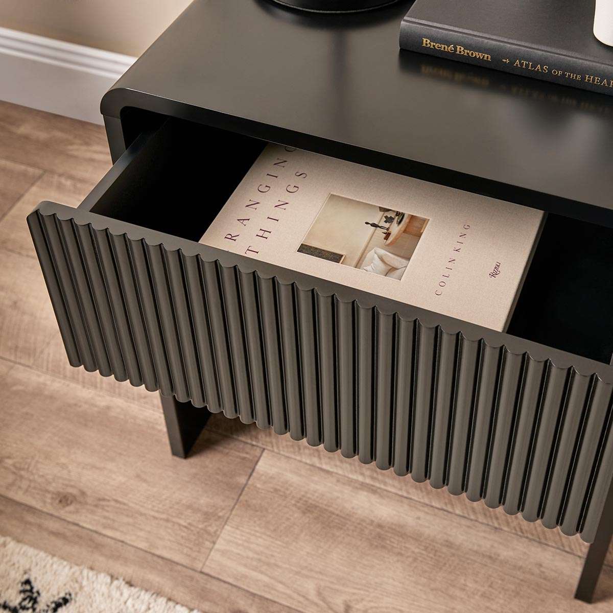 Majorca Bedside Table - Black - Image 4