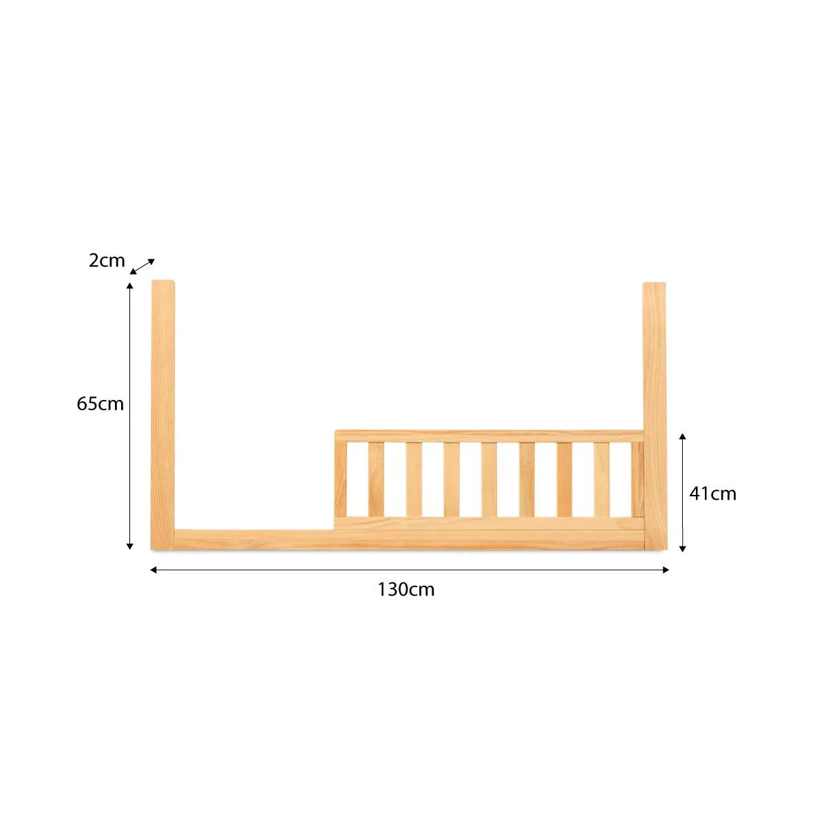 Malena Cot Toddler Bed Half Frame - Natural - Image 5